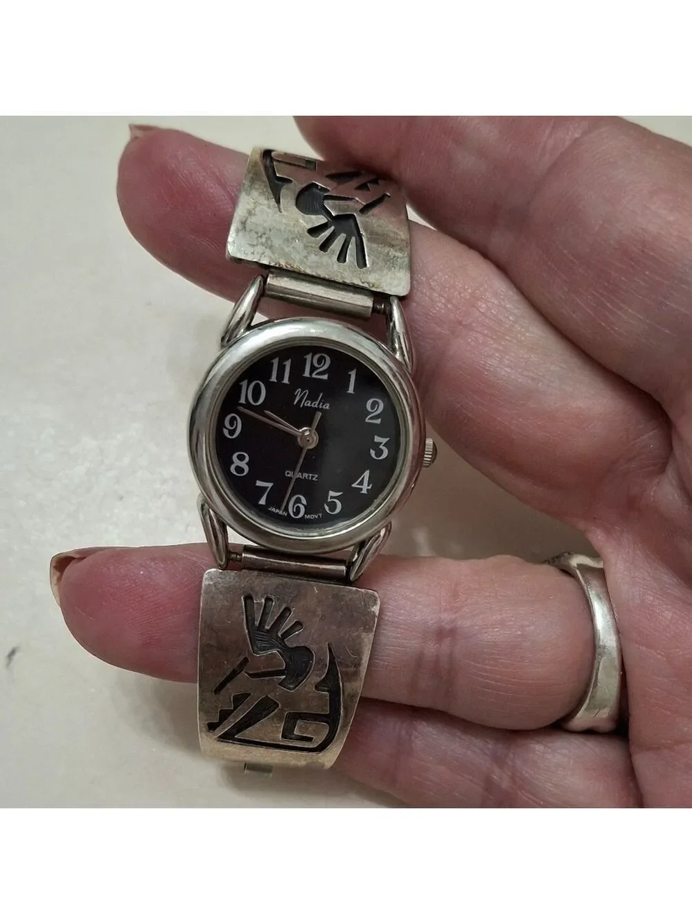Nadia Sterling silver kokopelli watch needs A battery Vintage